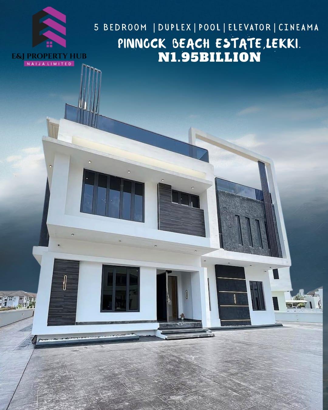 5-Bedroom Smart Luxury Duplex for Sale in Pinnock Beach Estate, Lekki — ₦1.95Billion - Property in Pinnock Beach Estate